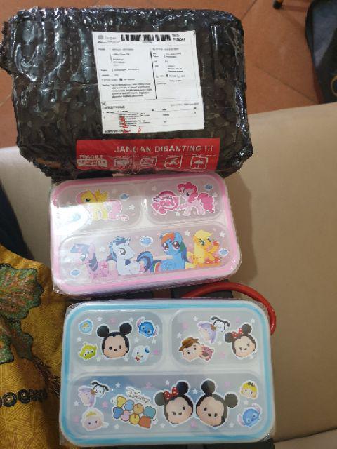 Kotak Makan Anak Karakter Pony Tsum Doraemon Spiderman Cars Lunch Box Tempat Makan Mini Bento Bekal