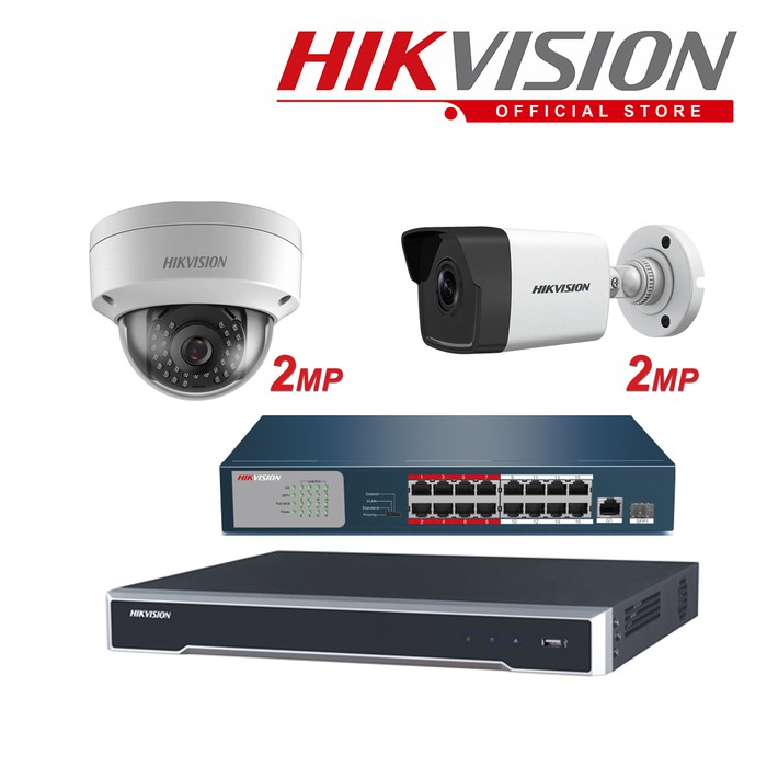 PAKET HIKVISION NVR DS-7616NI-Q2 16 IPCAM + PoE 16PORT