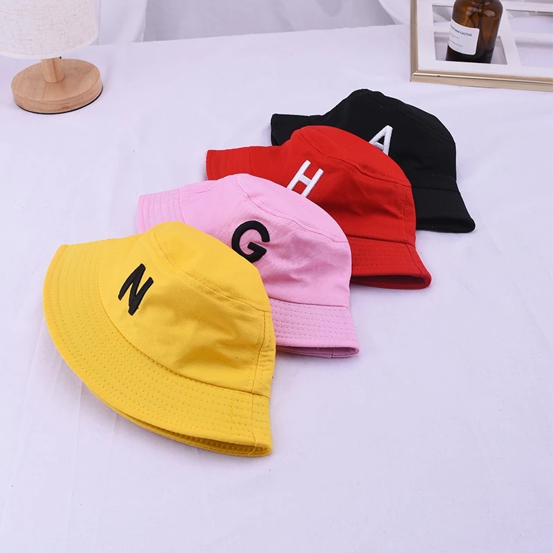 Topi Bucket Hat Anak Inisial Nama Bahan Drill