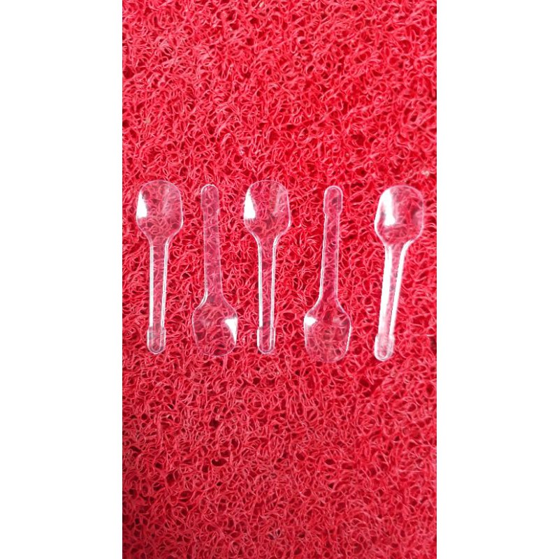 Sendok jelly 50 pcs stb putih transparan sendok plastik puding kecil es cream isi 50 pcs