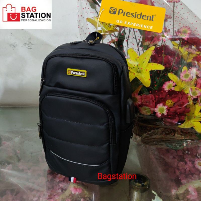 CHEST BAG PRESIDENT USB ORIGINAL ASLI IMPORT TAS SELEMPANG PRESIDENT SLING BAG PRESIDENT TAS TRAVEL PRESIDENT ORIGINAL