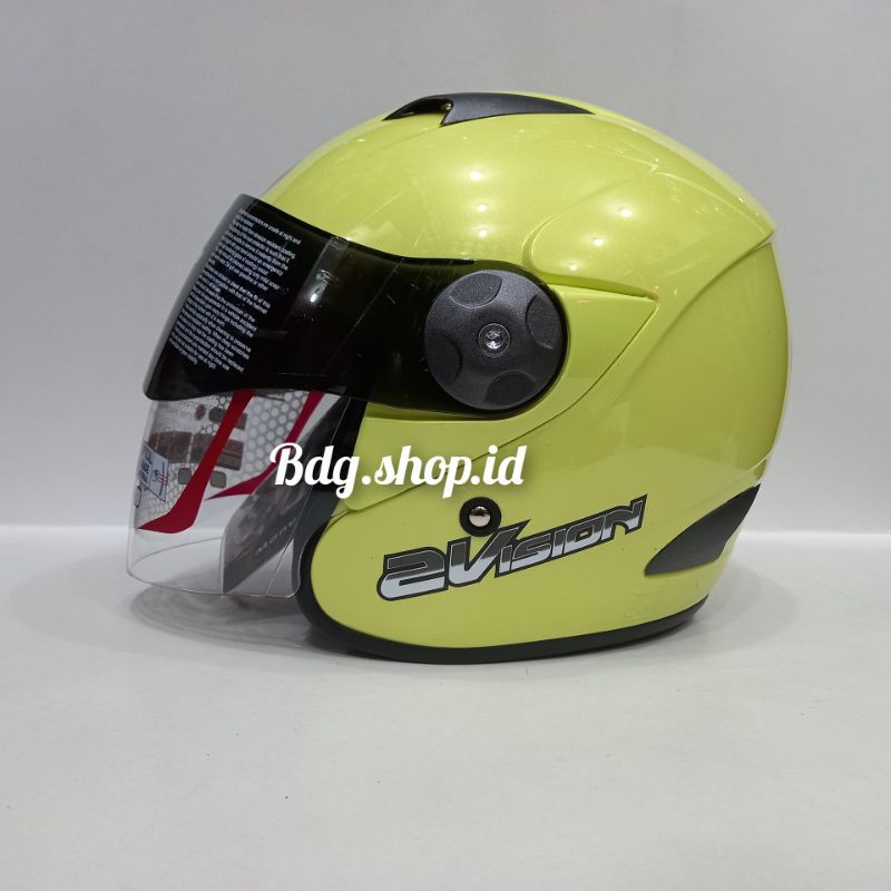 Helm kyt 2 vision solid halpace-Kuning lemon