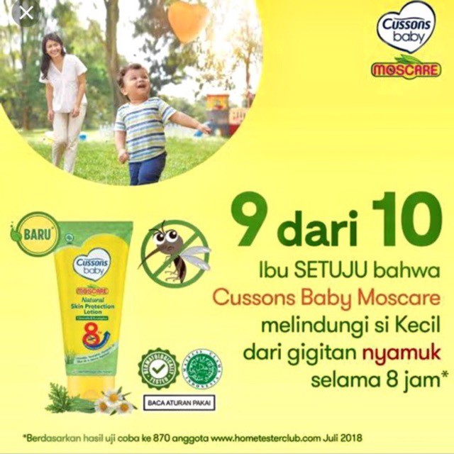 Cussons Baby Moscare 50 &amp; 100gr Lotion Anti Nyamuk Natural Skin Protection Bayi