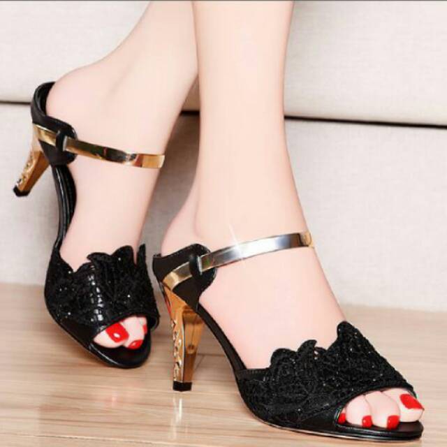 hils cantik heels tinggi ag07 high hils brukat