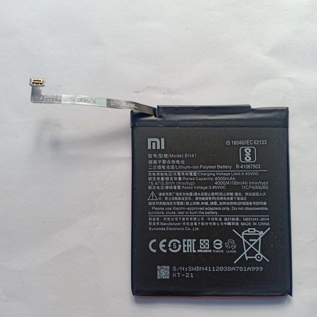 Baterai Xiaomi Redmi Note 4 Mediatek BN41 Original