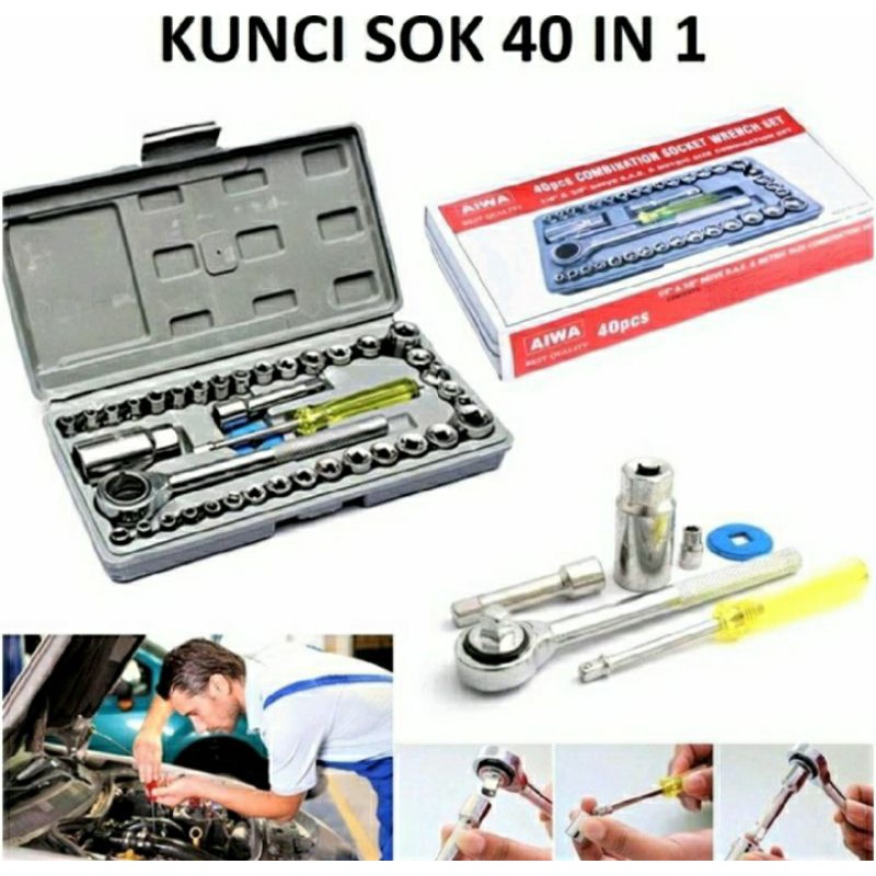 Kunci Shock Aiwa Tools Set Kombinasi / Kunci Shock Aiwa Tools