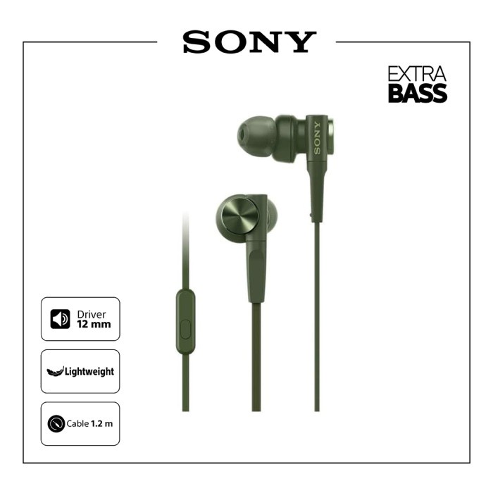 Sony Mdr-Xb55Ap Green Extra Bass Earphone / Xb55Ap / Xb-55Ap / 55Ap