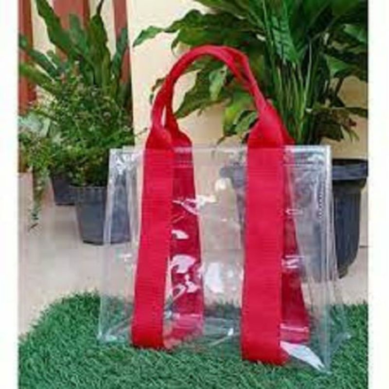 tote bag transparant tas mika tebal handbag 25x10x20