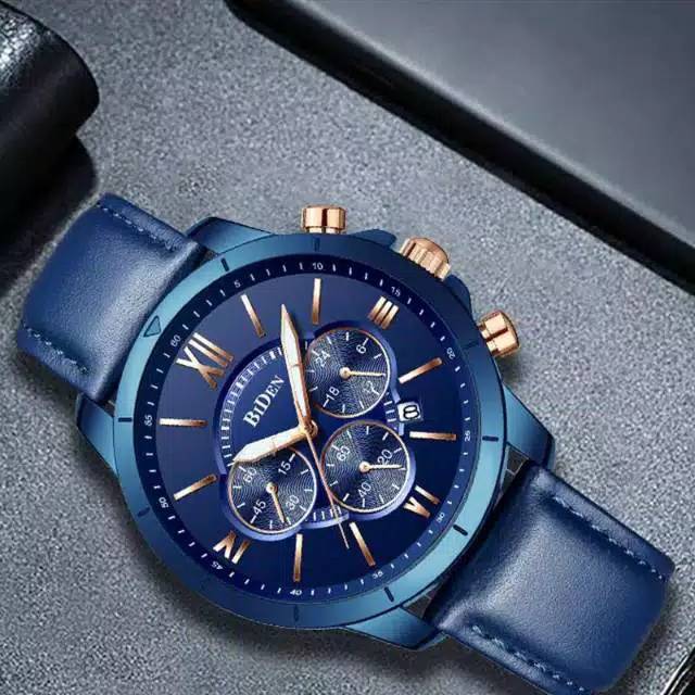 jam tangan pria kulit terbaru BIDEN YN 0158 ORIGINAL geransi 1 tahun
