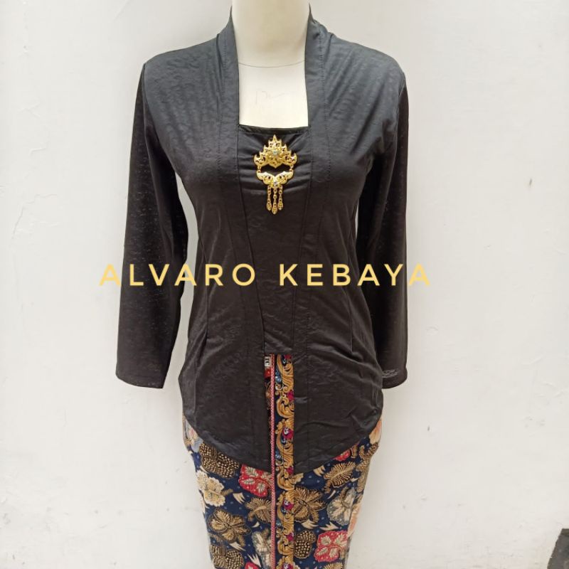 atasan kebaya kutubaru polos strait melar stretch lengan panjang bahan adem murah ready stock baju wanita tradisional jawa kantor real pict ready