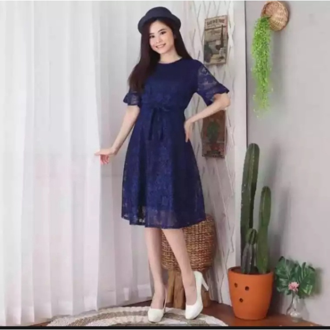 Dress Brukat Remaja Modern Dress modern Dress Natal  Baju Natal Korea  Dress Wanita Dress kondangan 