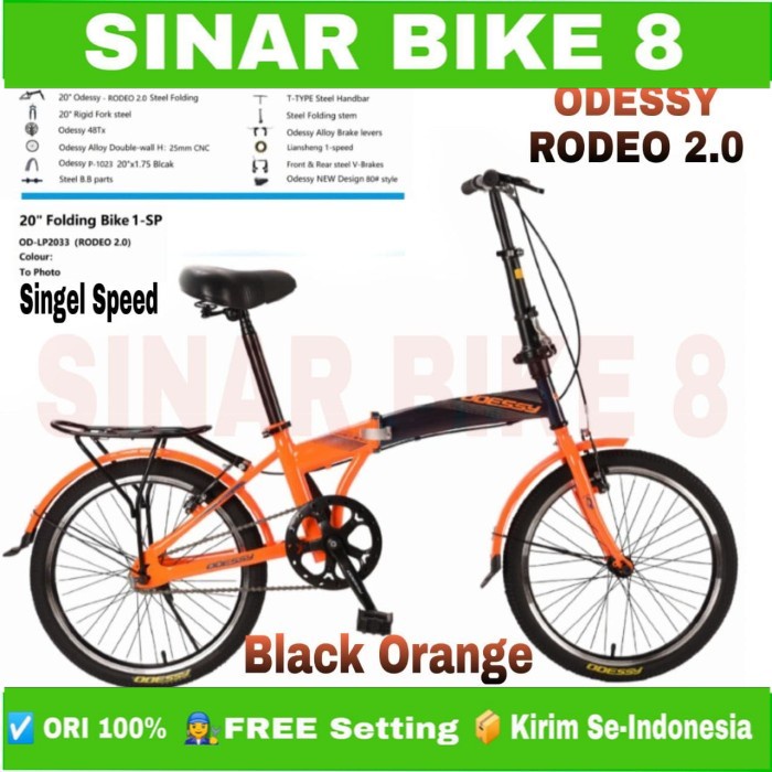 Sepeda Lipat Ukuran 20 Inch ODESSY RODEO 2.0 LP 20 33 Boncengan Single Speed