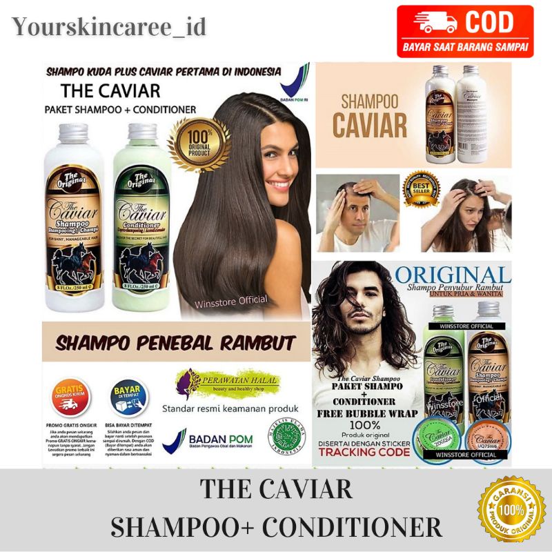 SHAMPOO KUDA CAVIAR / THE CAVIAR SHAMPOO / PAKET SHAMPOO DAN CONDITIONER CAVIAR ORIGINAL 100%