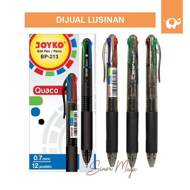 

DIJUAL LUSINAN Joyko Pulpen BP-213 Quaco 4 Warna / Pena BP213 Quaco 4 in 1 Color Ballpoint Murah
