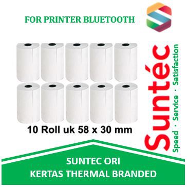 

KERTAS STRUK 10 ROLL THERMAL PAPER 58 X 30 MM UNTUK ATM PRINTER POS ZJIANG 5802 5805 5807 5809