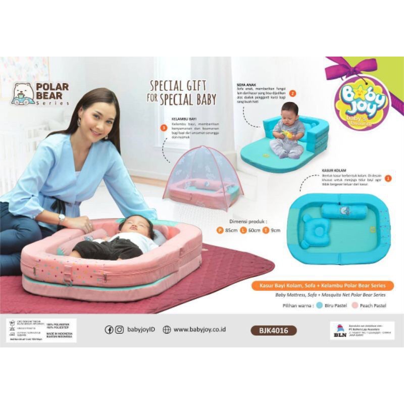 Baby Joy Kasur Bayi Kolam Sofa + Kelambu Kojong (bisa dilepas)