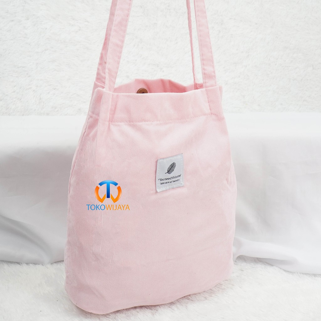 Tas Selempang Wanita Korea Corduroy Tote Bag | Tote Bag | Tote Bag Korea