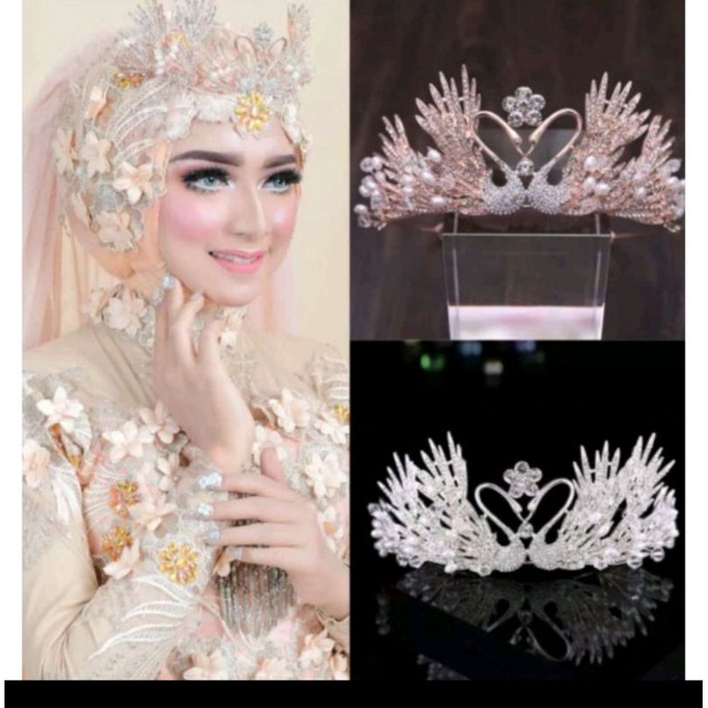 Jual Mahkota Wedding Crown Mata Berlian Mahkota Angsa Mewah Shopee Indonesia