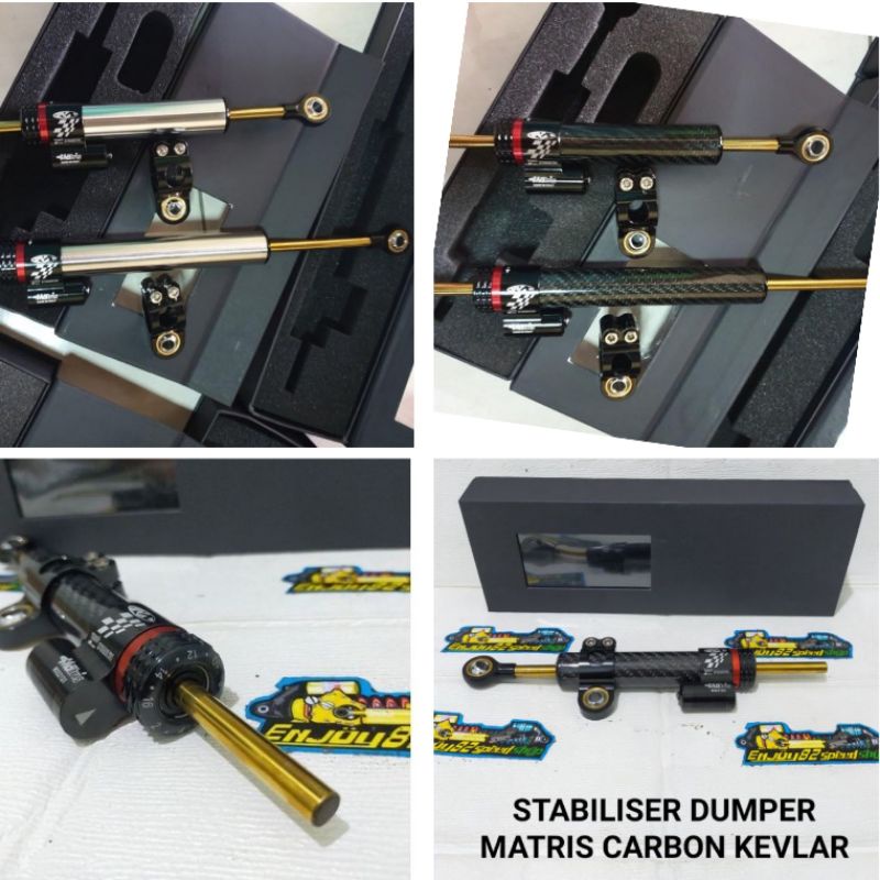 Stering Dumper Matriz Stabilizer setang stabiliser stang Carbon kevlar matris fungsi 16 click panjang &amp; pendek