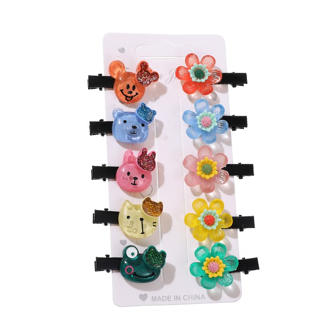 LRC Jepit Rambut Fashion Color Alloy Resin Transparent Flower Animal Duckbill Clip K85851