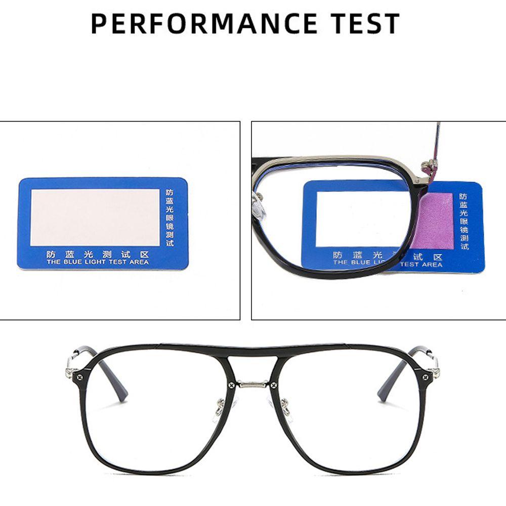 Mxbeauty Anti-Cahaya Biru Kacamata Pria Black Vision Care Square Double Bridges Fashion Blocking Glasses