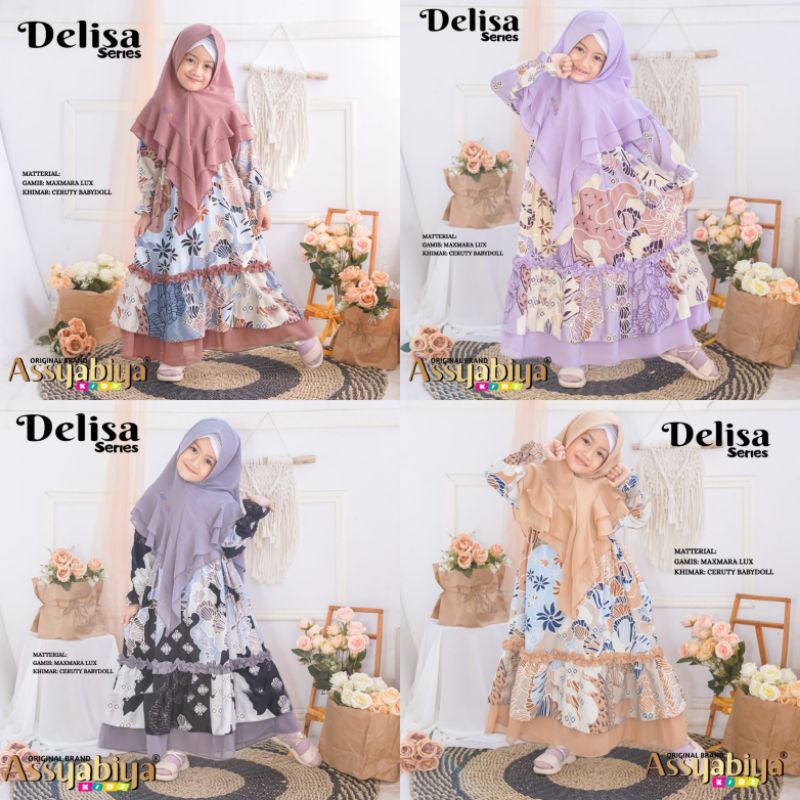 DELISA DRESS BY ASYYABIYA KIDS - GAMIS ANAK SET KHIMAR 3-10 tahun
