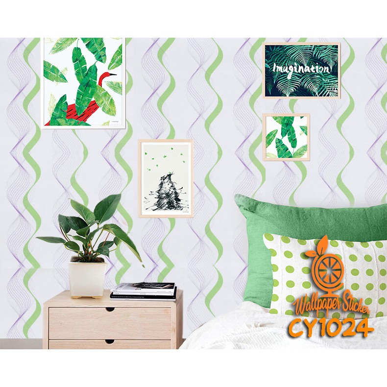 Walpaper Dinding Stiker Wallpaper Sticker Bata Garis Batik Karakter Walpaperdinding Cy1024