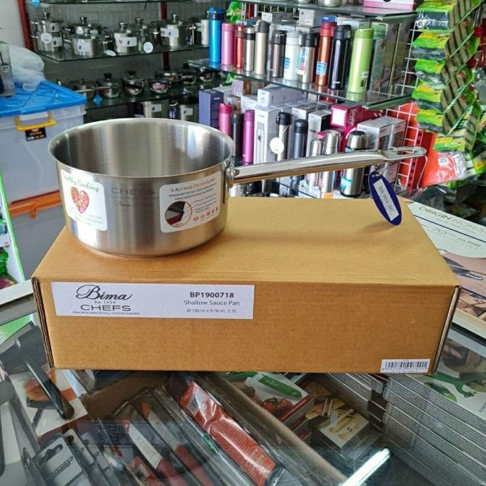 hanya disini] Bima Chefs Chef Milk Pan 18cm Panci Susu Shallow Sauce Pan BP1900718