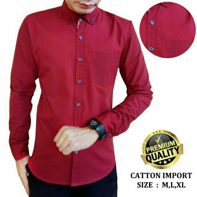 KEMEJA PRIA MENS POLOSAN LENGAN PANJANG COOLMAN PAKIAN PRIA CASUAL PAKAIAN DINAS PNS KERJA SIZE MLXL