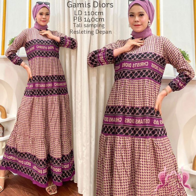 GAMIS RAYON PREMIUM SUSUN MOTIF BRANDED PB 140CM