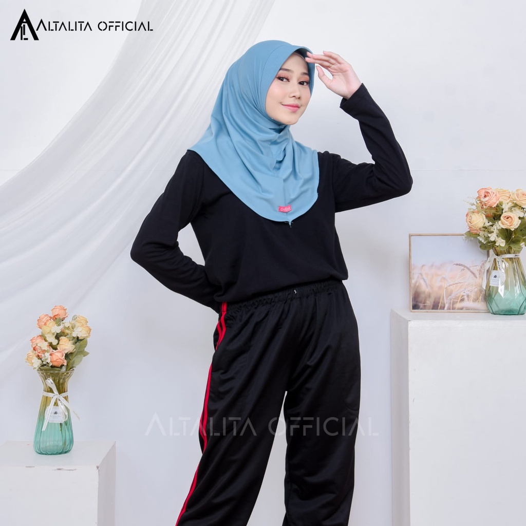 Altalita - Jilbab Sporty Instant pet Bahan Jersey Spandek Polos Premium Cocok Untuk Sekolah Olahraga dan Sehari-Hari