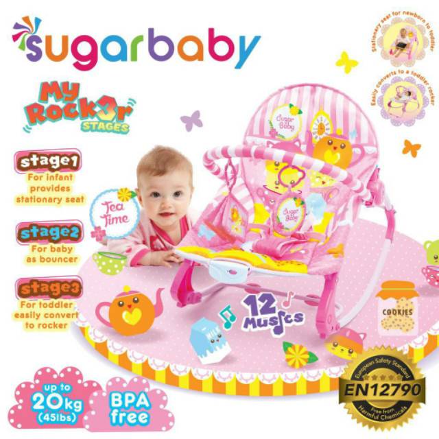 [Bouncer bayi Indonesia] Bouncer sugarbaby MY ROCKER SUGAR BABY 3 STAGES BABY BOUCHER