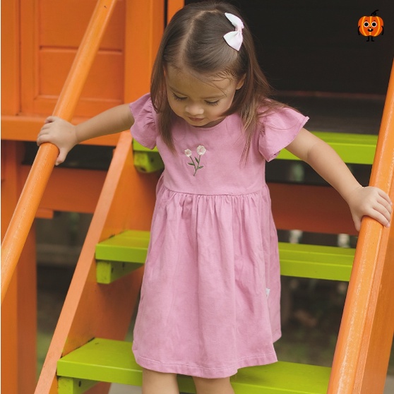 Ruffle Dress 1 - 5 Tahun Kabochan Dress Anak Perempuan Ruffle Dress Spring Edition Bordir Bunga Lucu CBKS