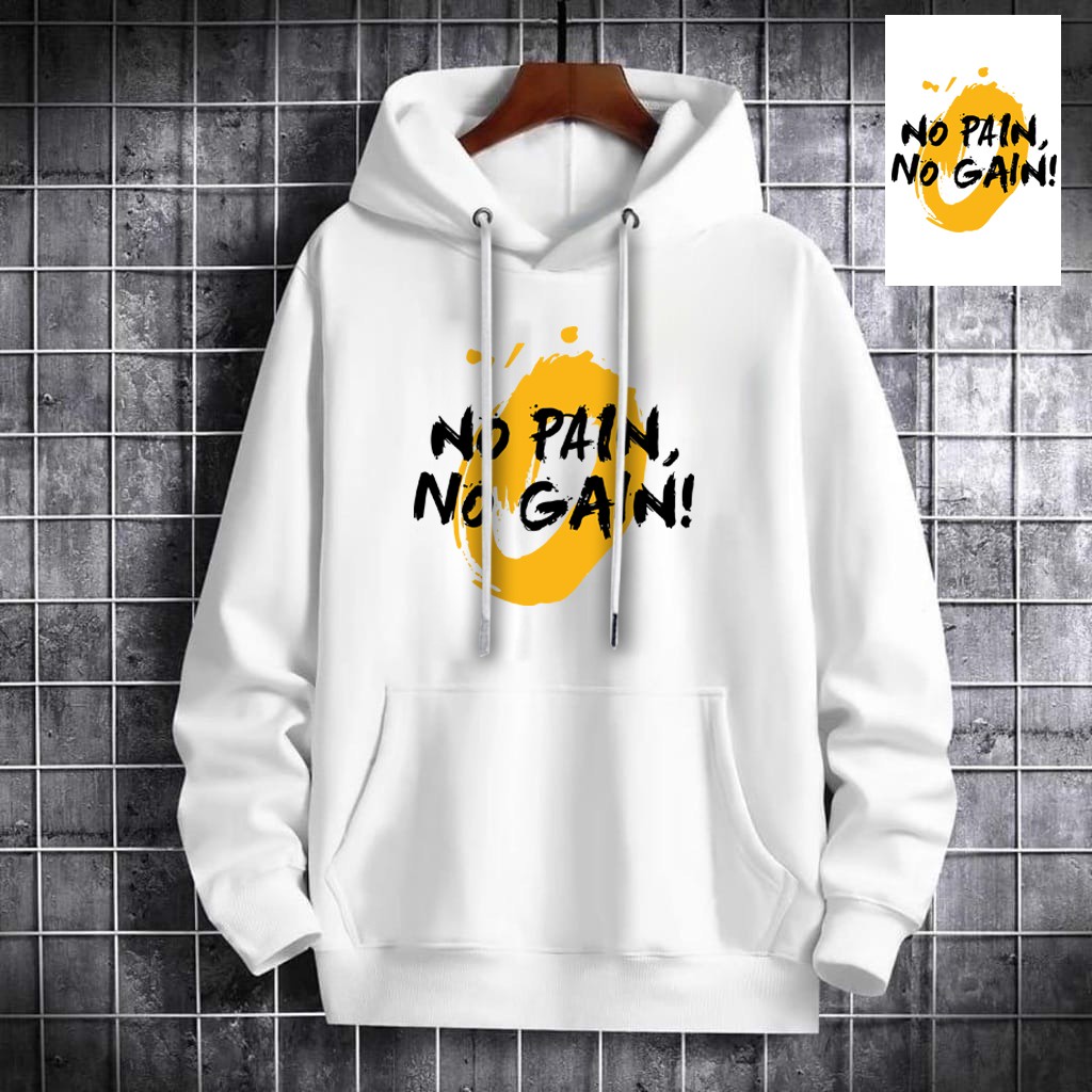 INDOSAN-SWEATER HOODIE NO PAIN-HOODIE DISTRO MOTIF GAMBAR DTF PRINTING KEREN-REAL PICT-BISA COD