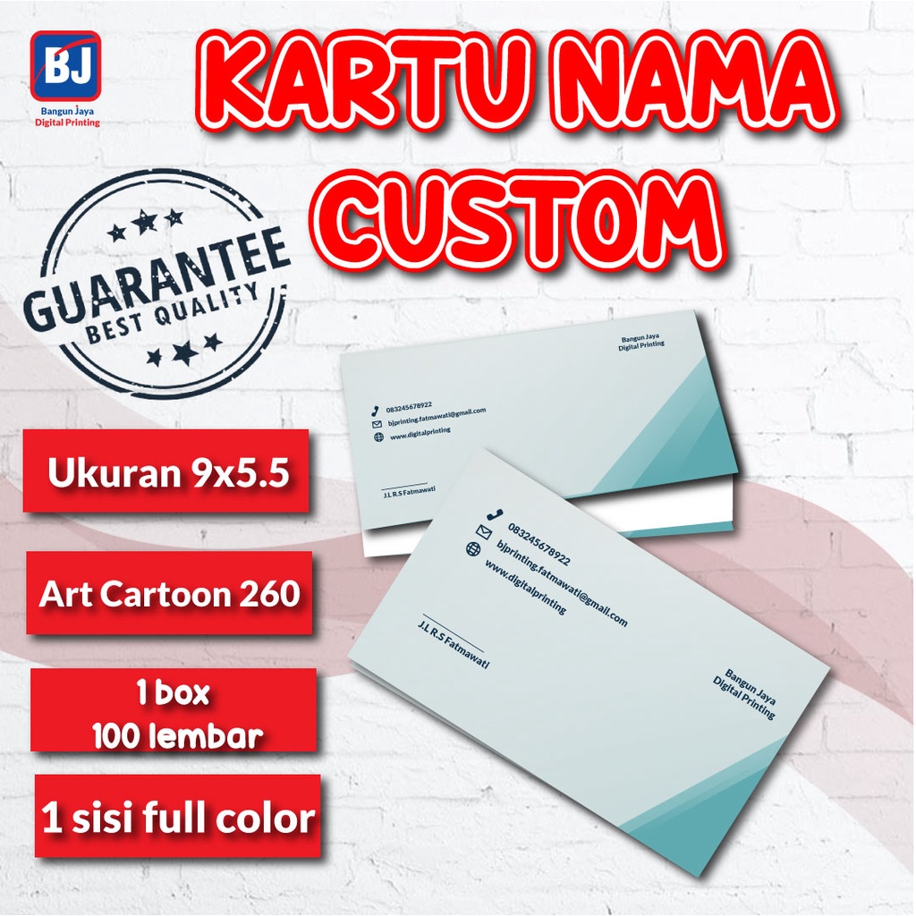 Jual CETAK KARTU NAMA CUTOM DESAIN 1 ATAU 2 SISI | Shopee Indonesia