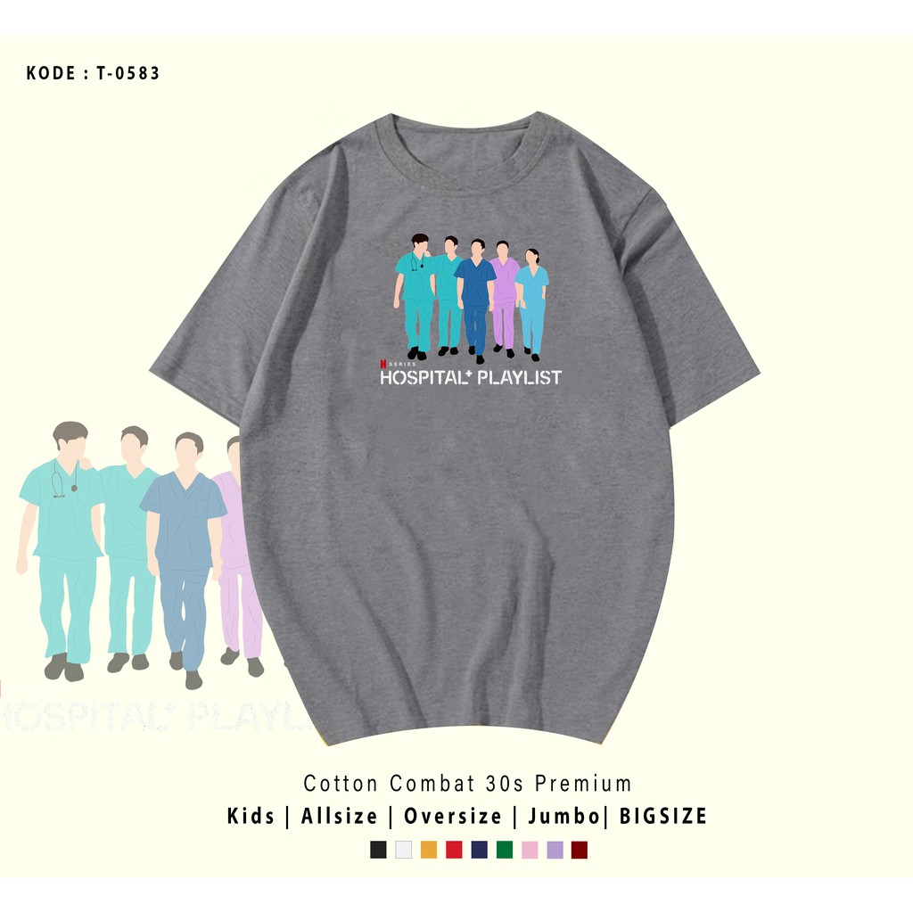 KAOS K-DRAMA HOSPITAL WALKING / T-SHIRT UNISEX / BAHAN COMBED 30S / BAJU SANTAI PREMIUM