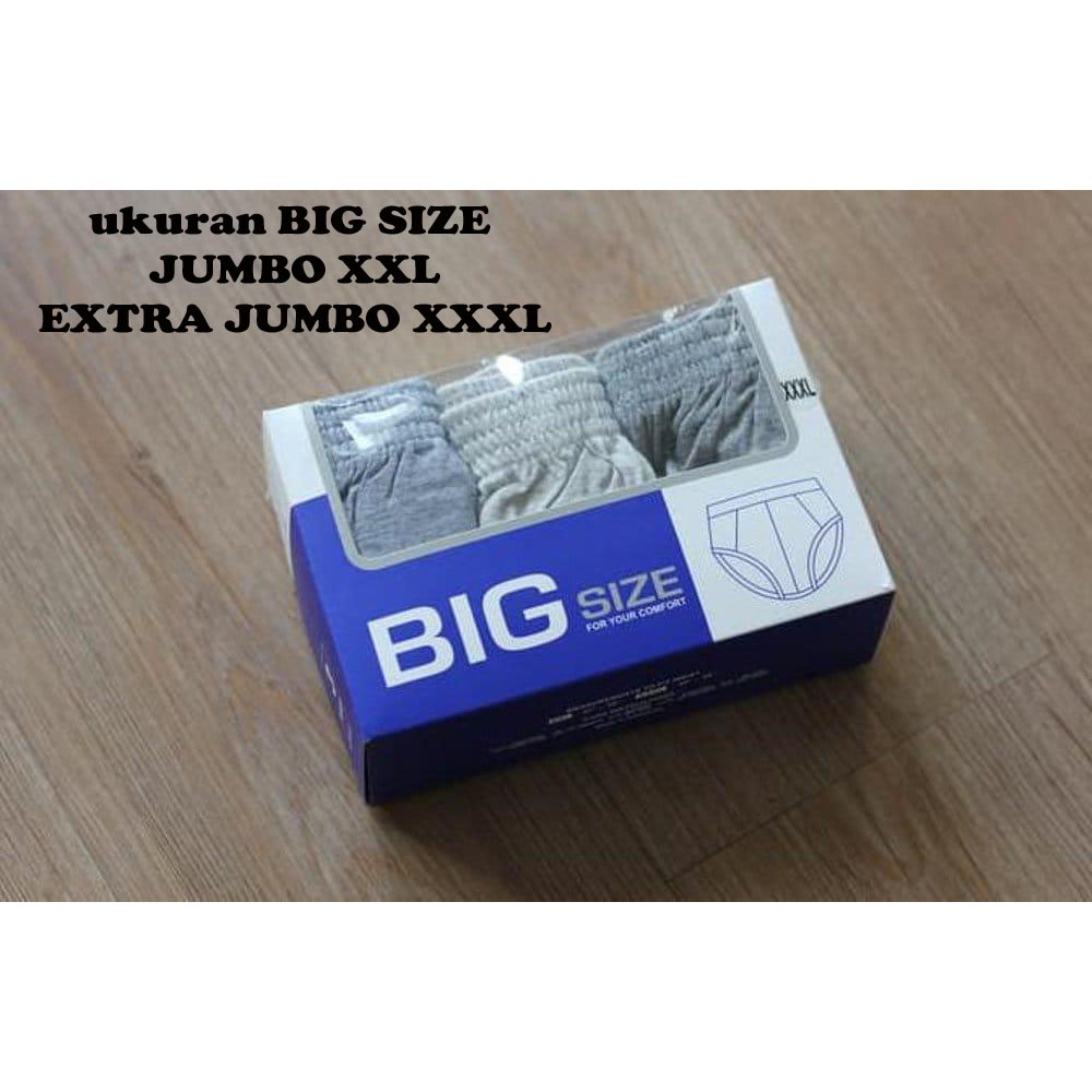 HARGA GROSIR -ISI 3 Celana Dalam JUMBO XXL &amp; EXTRA JUMBO XXXL / Pakaian Dalam Pria Crocodile 240