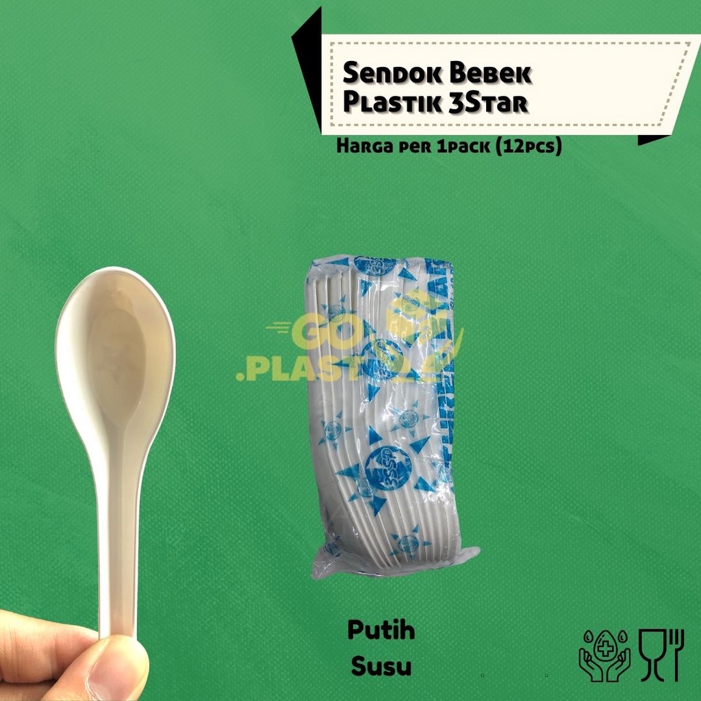 [144PCS] THREESTAR SENDOK BEBEK PLASTIK