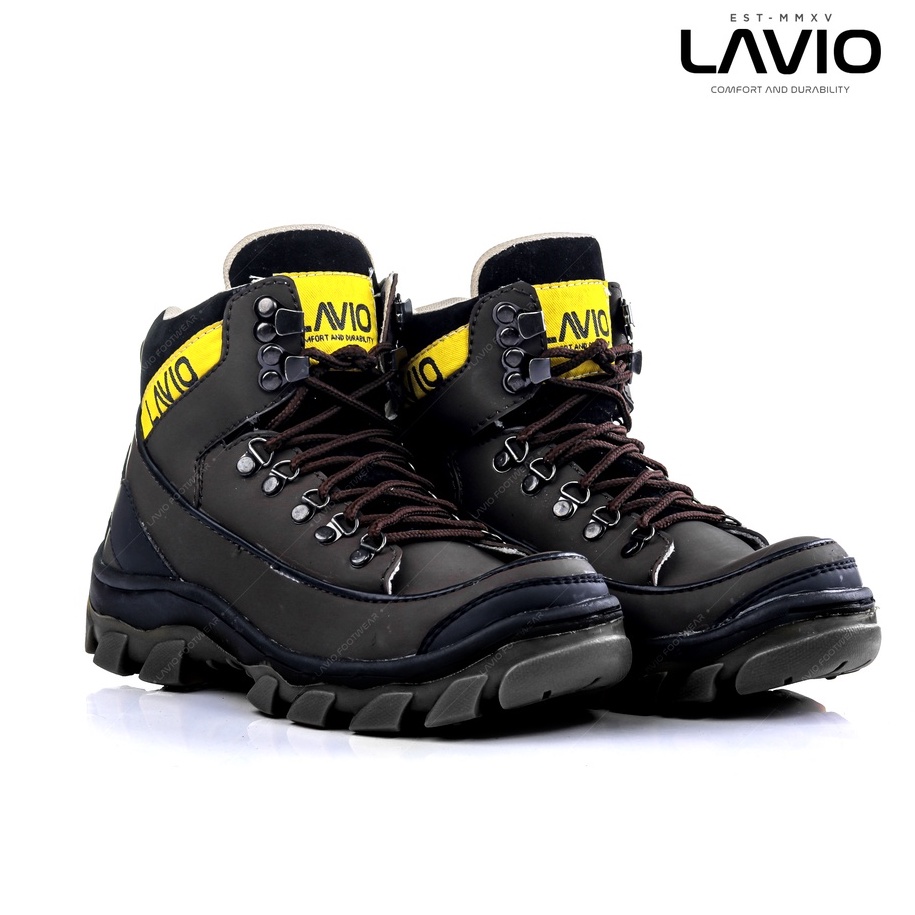 Sepatu Safety Boots Pria Ujung Besi Keren Terlaris Lavio Wood