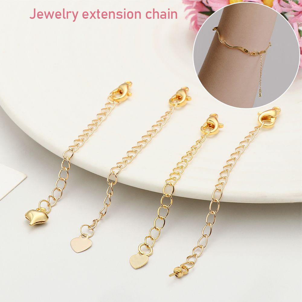 Preva 1Pcs Extension Tail Rantai Dipanjangkan Aksesoris Perhiasan Konektor Gelang Emas 18k