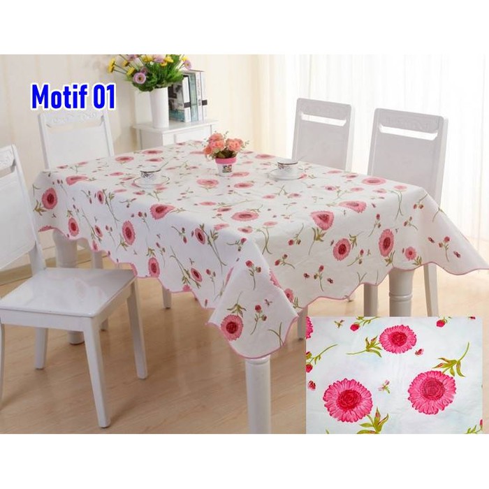 Table Cloth Waterproof / Taplak Meja Waterproof Anti Air bahan PEVA