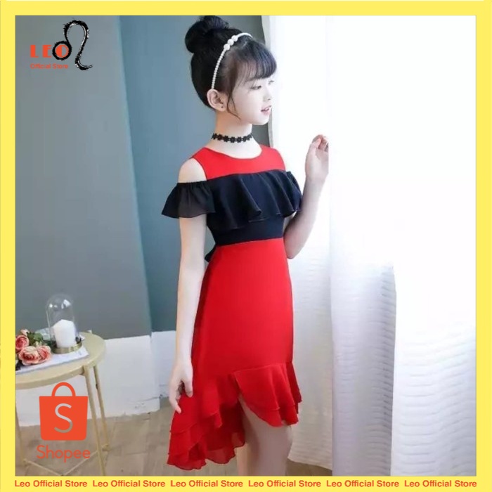 Baju Anak Cewek Dress Anak Perempuan Usia Umur 7 8 9 10 11 12 tahun Dress Pesta Imlek 2022 TerLAris