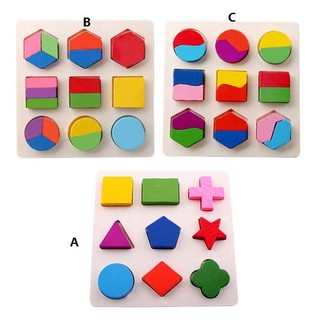  dudubaba Papan Puzzle Geometri Montessori Bahan  Kayu 