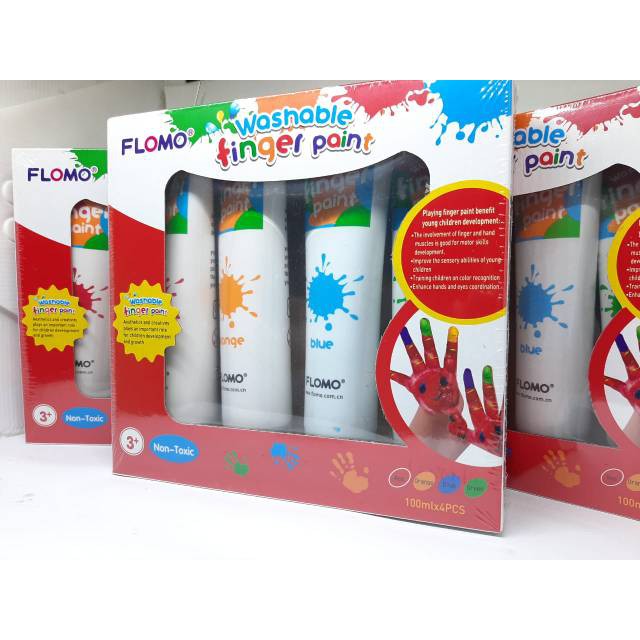 FLOMO WASHABLE FINGER PAINT - Cat bisa Hapus