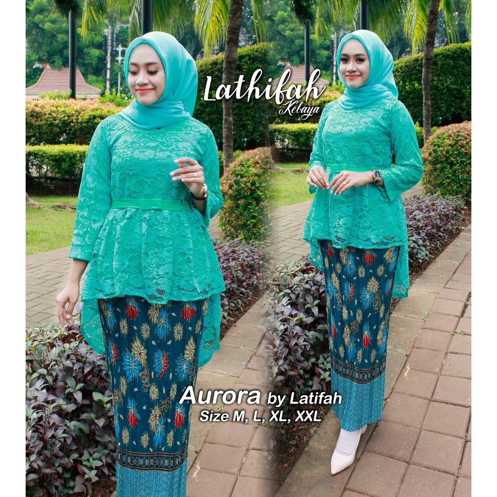 Setelan Kebaya Brukat / Brokat Aurora Silver Dan Warna Lainnya