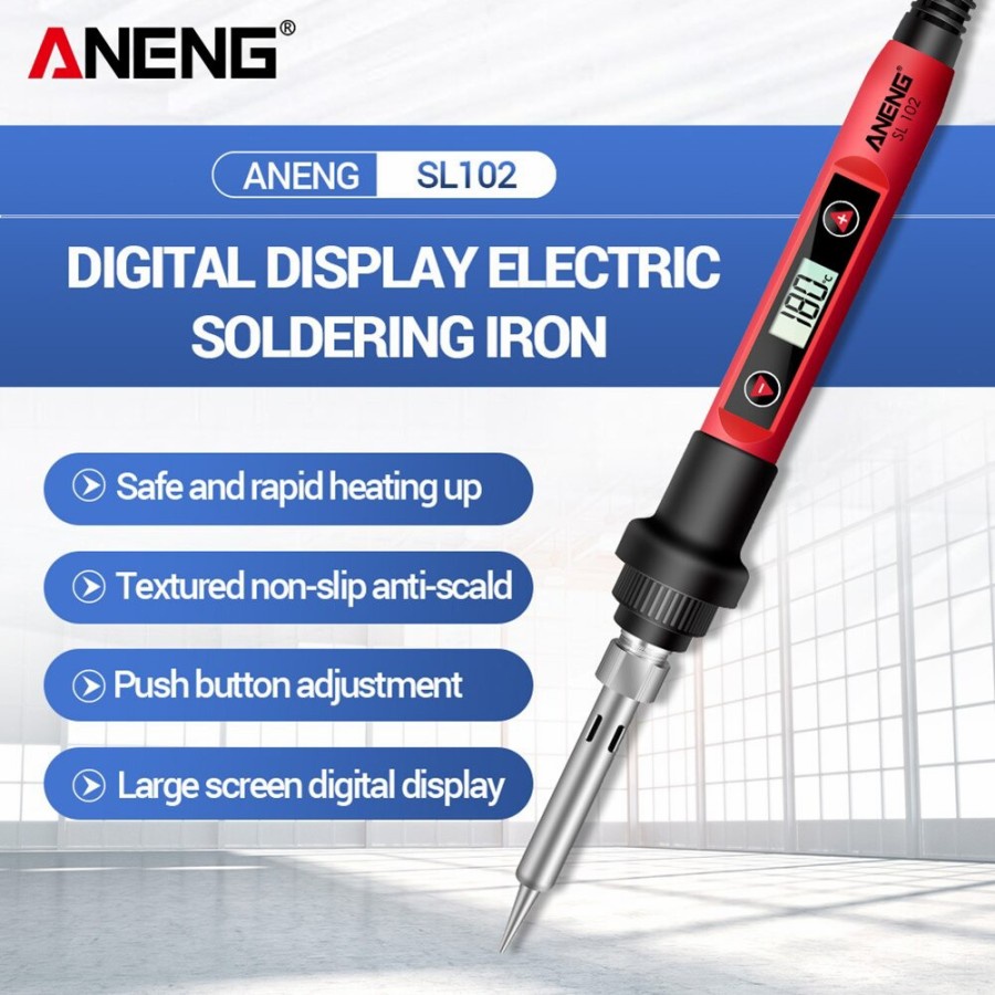 solder digital Aneng solder lcd 60W 220v digital bagus adjustable suhu