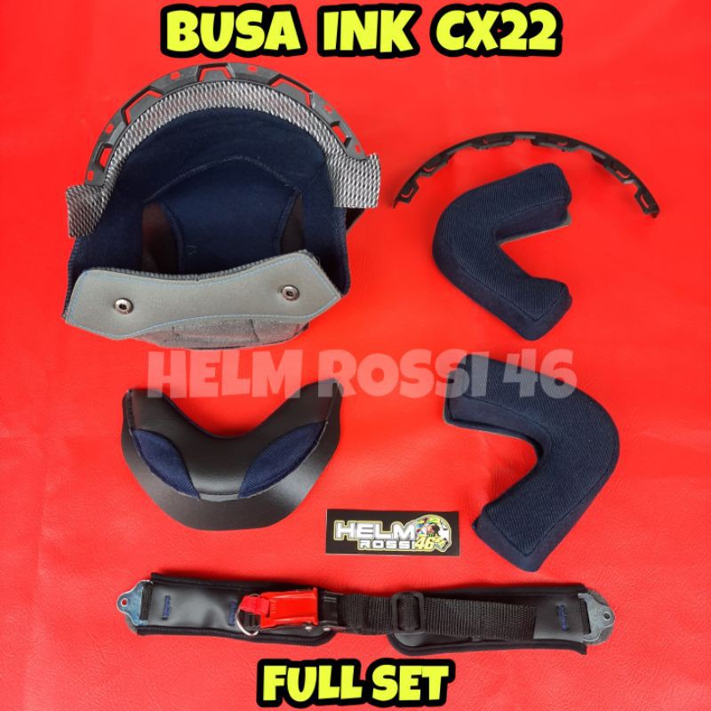 Busa full set INK CX22 - cx 22 busa pipi busa atas tali helm cheek pad crown pad nexroll INK CX-22