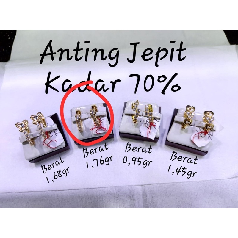 anting jepit mas kuning kadar 375