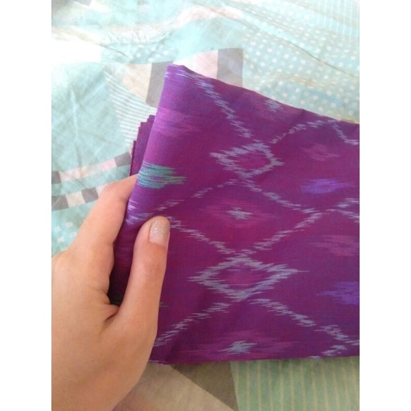 KAIN TENUN IKAT ASLI BALI ENDEK WARNA UNGU