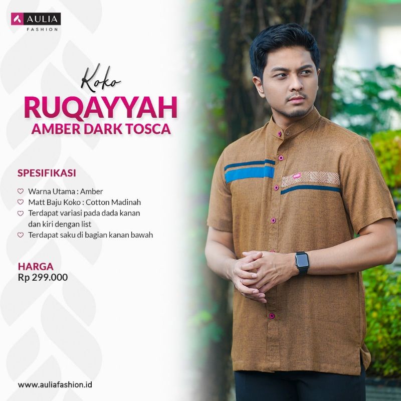 Baju KOKO RUQAYYAH Amber Dark Tosca by AULIA fashion